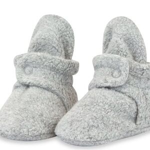 Zutano Baby Fleece Booties Gray | Size 12M | with Gripper Soles